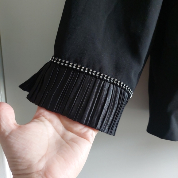 Moshita Couture Black Rhinestone Blazer Jeweled Closure 24W Wedding Formal - Picture 6 of 10